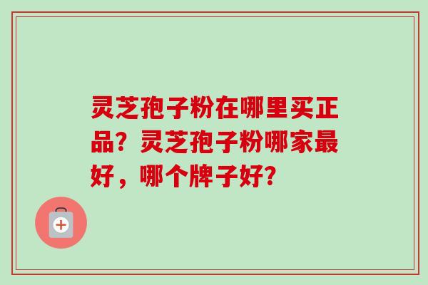 灵芝孢子粉在哪里买正品？灵芝孢子粉哪家最好，哪个牌子好？