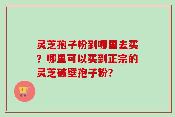 灵芝孢子粉到哪里去买？哪里可以买到正宗的灵芝破壁孢子粉？