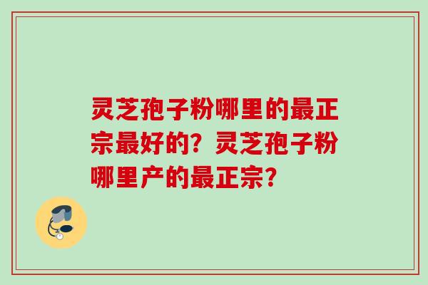 灵芝孢子粉哪里的最正宗最好的？灵芝孢子粉哪里产的最正宗？