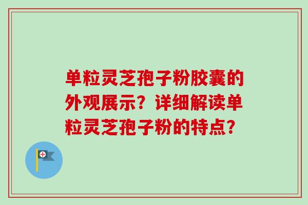 单粒灵芝孢子粉胶囊的外观展示？详细解读单粒灵芝孢子粉的特点？