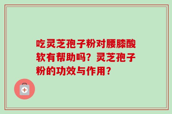 吃灵芝孢子粉对腰膝酸软有帮助吗？灵芝孢子粉的功效与作用？