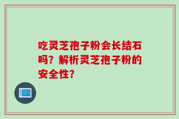 吃灵芝孢子粉会长结石吗？解析灵芝孢子粉的安全性？