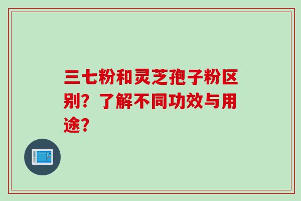 三七粉和灵芝孢子粉区别？了解不同功效与用途？