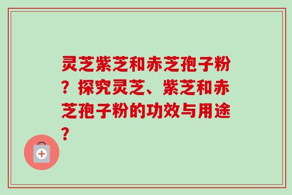 灵芝紫芝和赤芝孢子粉？探究灵芝、紫芝和赤芝孢子粉的功效与用途？