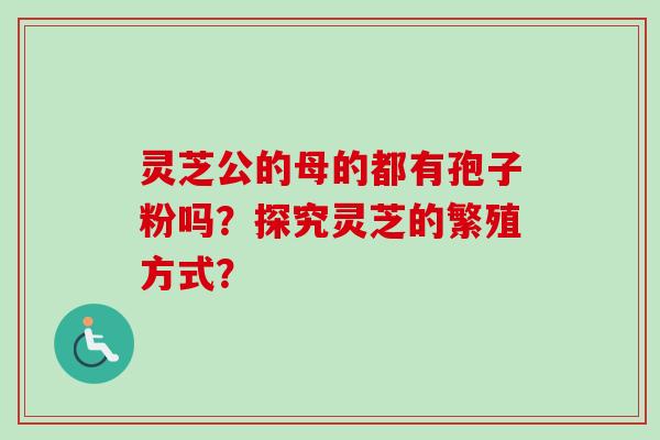 灵芝公的母的都有孢子粉吗？探究灵芝的繁殖方式？