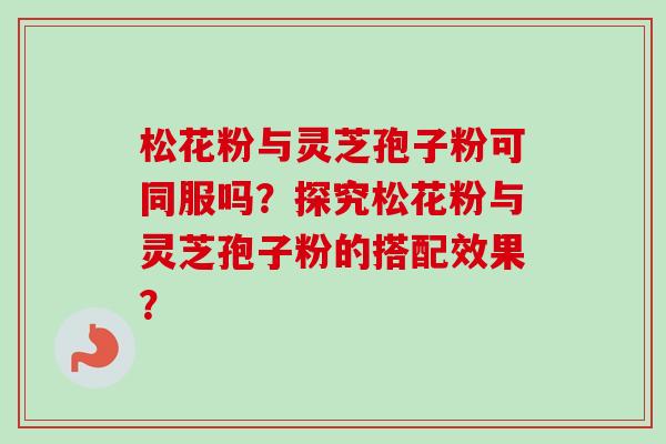 松花粉与灵芝孢子粉可同服吗？探究松花粉与灵芝孢子粉的搭配效果？