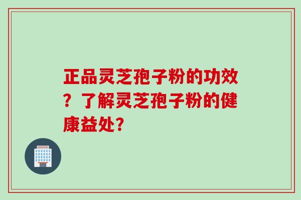 正品灵芝孢子粉的功效？了解灵芝孢子粉的健康益处？