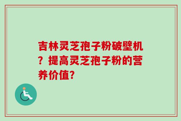 吉林灵芝孢子粉破壁机？提高灵芝孢子粉的营养价值？