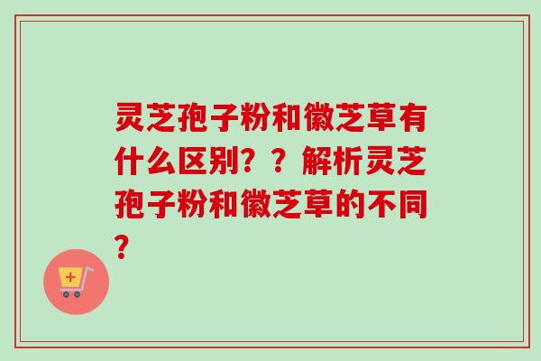 灵芝孢子粉和徽芝草有什么区别？？解析灵芝孢子粉和徽芝草的不同？