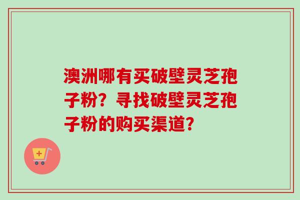 澳洲哪有买破壁灵芝孢子粉？寻找破壁灵芝孢子粉的购买渠道？