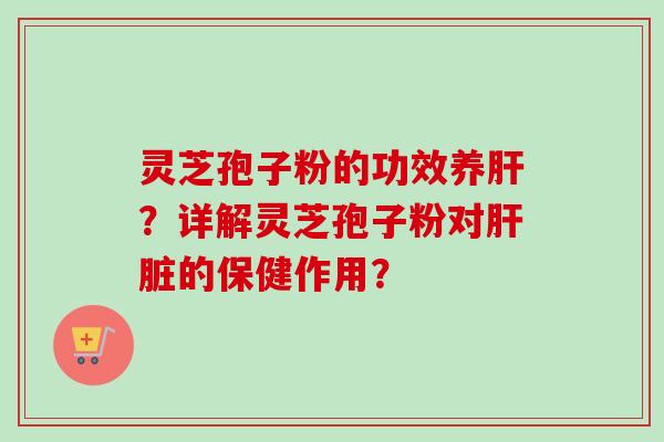 灵芝孢子粉的功效养肝？详解灵芝孢子粉对肝脏的保健作用？