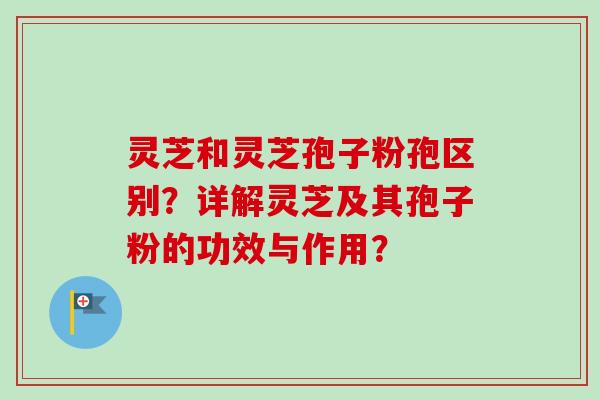 灵芝和灵芝孢子粉孢区别?详解灵芝及其孢子粉的功效与作用? 灵芝和灵芝孢子粉孢区别?详解灵芝及其孢子粉的功效与作用?