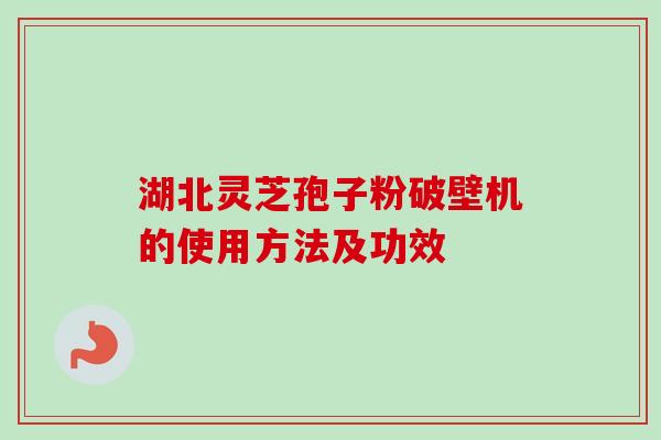 湖北灵芝孢子粉破壁机的使用方法及功效