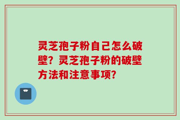 灵芝孢子粉自己怎么破壁？灵芝孢子粉的破壁方法和注意事项？