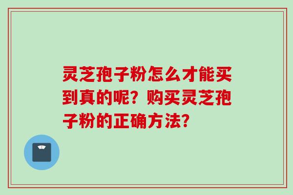 灵芝孢子粉怎么才能买到真的呢？购买灵芝孢子粉的正确方法？