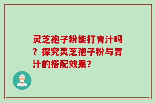 灵芝孢子粉能打青汁吗？探究灵芝孢子粉与青汁的搭配效果？