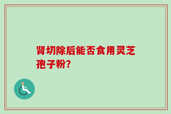 肾切除后能否食用灵芝孢子粉？