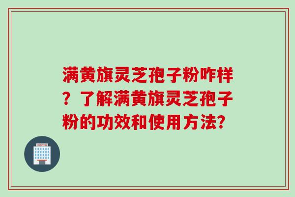 满黄旗灵芝孢子粉咋样？了解满黄旗灵芝孢子粉的功效和使用方法？