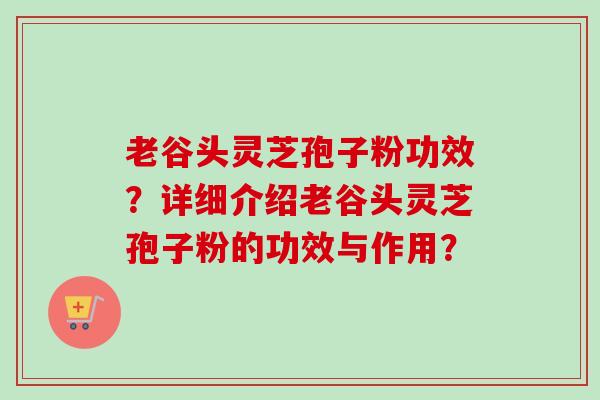 老谷头灵芝孢子粉功效？详细介绍老谷头灵芝孢子粉的功效与作用？