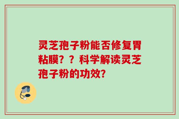 灵芝孢子粉能否修复胃粘膜？？科学解读灵芝孢子粉的功效？