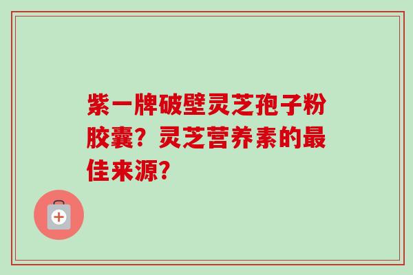 紫一牌破壁灵芝孢子粉胶囊？灵芝营养素的最佳来源？