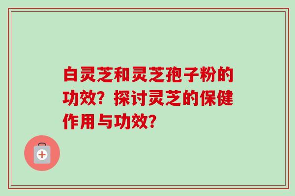 白灵芝和灵芝孢子粉的功效？探讨灵芝的保健作用与功效？