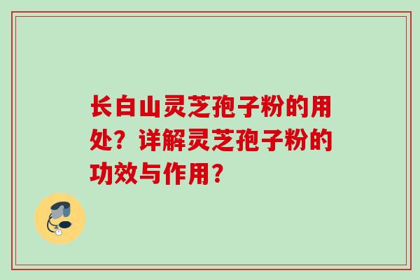 长白山灵芝孢子粉的用处？详解灵芝孢子粉的功效与作用？
