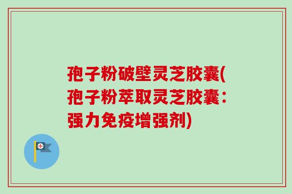 孢子粉破壁灵芝胶囊(孢子粉萃取灵芝胶囊：强力免疫增强剂)
