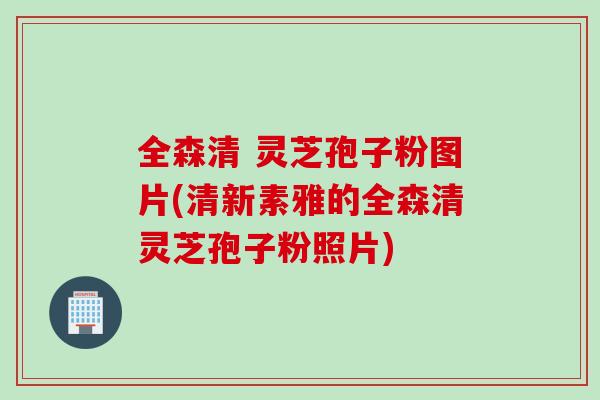 全森清 灵芝孢子粉图片(清新素雅的全森清灵芝孢子粉照片)