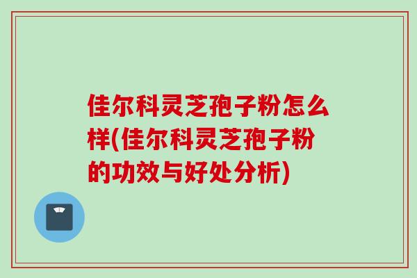 佳尔科灵芝孢子粉怎么样(佳尔科灵芝孢子粉的功效与好处分析)