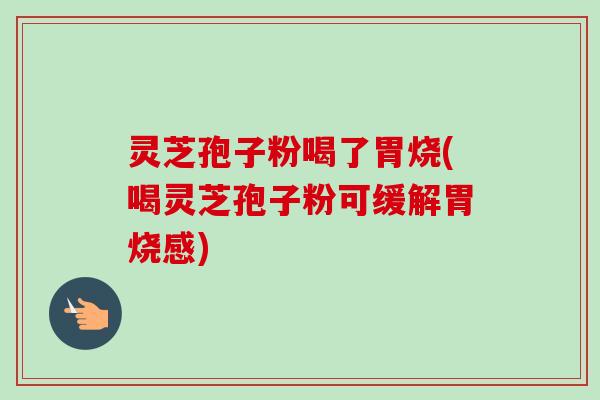 灵芝孢子粉喝了胃烧(喝灵芝孢子粉可缓解胃烧感)