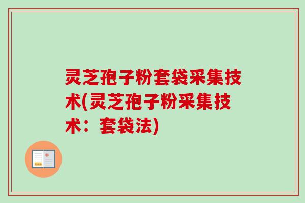 灵芝孢子粉套袋采集技术(灵芝孢子粉采集技术：套袋法)