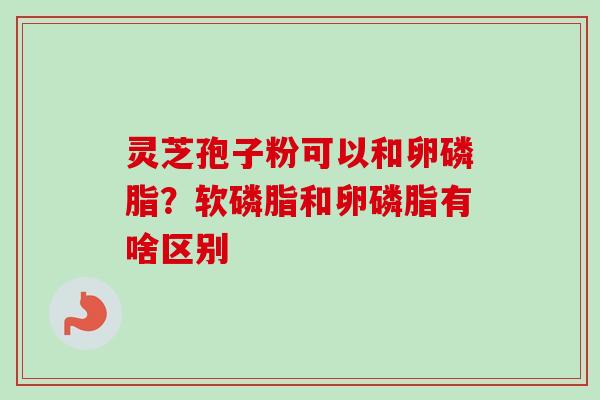 灵芝孢子粉可以和卵磷脂？软磷脂和卵磷脂有啥区别