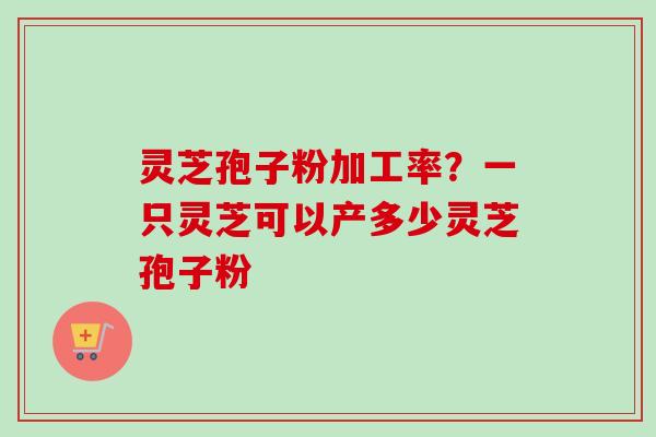 灵芝孢子粉加工率？一只灵芝可以产多少灵芝孢子粉
