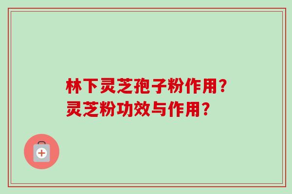 林下灵芝孢子粉作用？灵芝粉功效与作用？