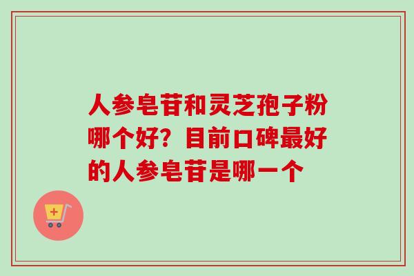 人参皂苷和灵芝孢子粉哪个好?目前口碑好的人参皂苷是哪一个 人参皂苷和灵芝孢子粉哪个好?目前口碑好的人参皂苷是哪一个