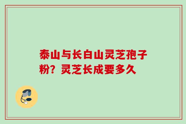 泰山与长白山灵芝孢子粉？灵芝长成要多久