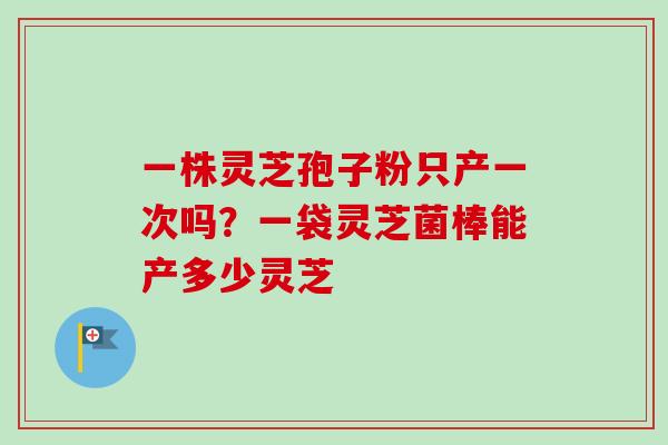 一株灵芝孢子粉只产一次吗？一袋灵芝菌棒能产多少灵芝