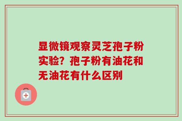 显微镜观察灵芝孢子粉实验？孢子粉有油花和无油花有什么区别