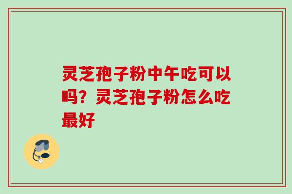 灵芝孢子粉中午吃可以吗？灵芝孢子粉怎么吃最好