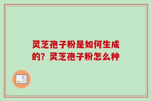 灵芝孢子粉是如何生成的？灵芝孢子粉怎么种