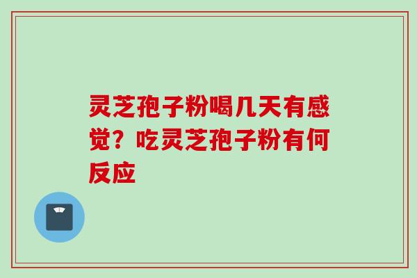 灵芝孢子粉喝几天有感觉？吃灵芝孢子粉有何反应