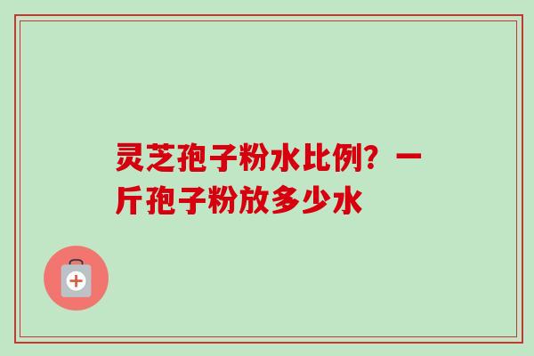 灵芝孢子粉水比例？一斤孢子粉放多少水