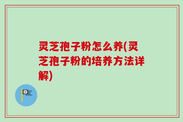 灵芝孢子粉怎么养(灵芝孢子粉的培养方法详解)