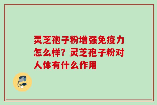 灵芝孢子粉增强免疫力怎么样？灵芝孢子粉对人体有什么作用