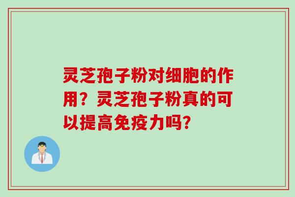 灵芝孢子粉对细胞的作用?灵芝孢子粉真的可以提高免疫力吗? 灵芝孢子粉对细胞的作用?灵芝孢子粉真的可以提高免疫力吗?