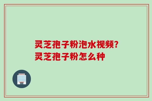 灵芝孢子粉泡水视频？灵芝孢子粉怎么种