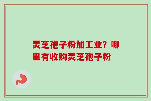 灵芝孢子粉加工业？哪里有收购灵芝孢子粉