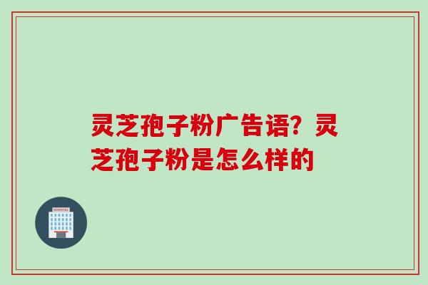 灵芝孢子粉广告语？灵芝孢子粉是怎么样的