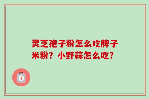 灵芝孢子粉怎么吃牌子米粉?小野蒜怎么吃? 灵芝孢子粉怎么吃牌子米粉?小野蒜怎么吃?